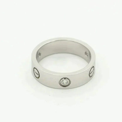 [⭐Mirelle]LOVE RING 5.5MM 3 DIAMONDS SILVER