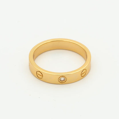 [⭐Mirelle]LOVE RING 4MM 1 DIAMOND PINK GOLD