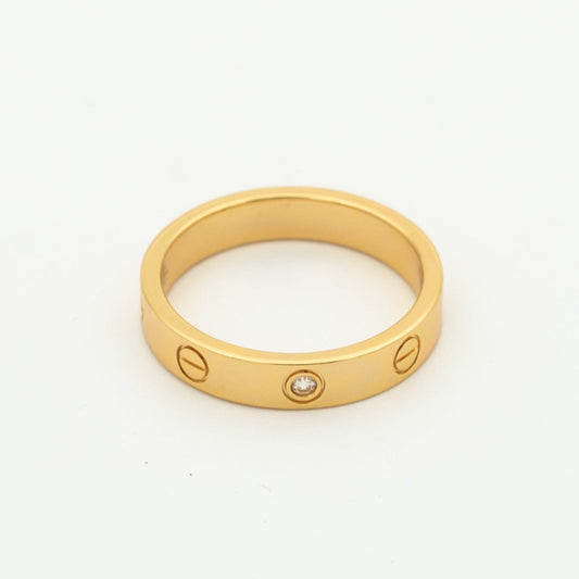 [⭐Mirelle]LOVE RING 4MM 1 DIAMOND PINK GOLD
