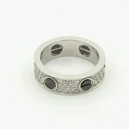 [⭐Mirelle]LOVE RING 5.5MM DIAMONDS PAVED CERAMIC