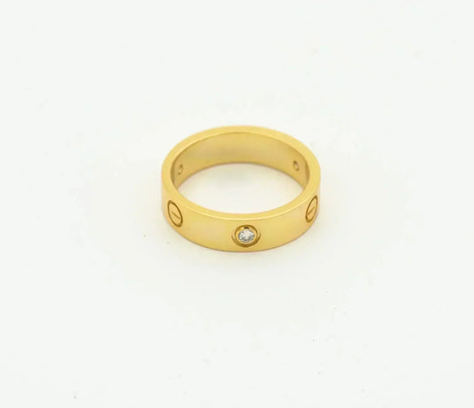 [⭐Mirelle]LOVE RING 4MM 1 DIAMOND GOLD