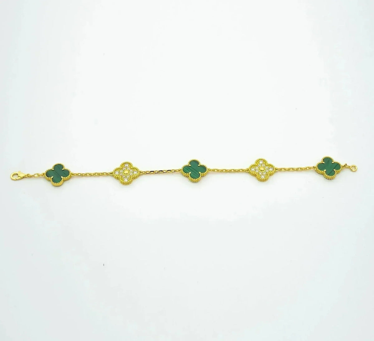 [⭐Mirelle] CLOVER 5 MOTIF MALACHITE BRACELET COLLECTION