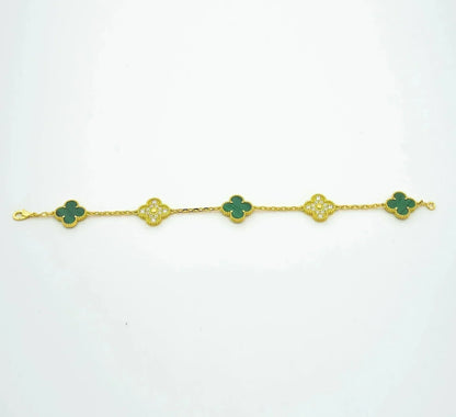[⭐Mirelle] CLOVER 5 MOTIF MALACHITE BRACELET COLLECTION