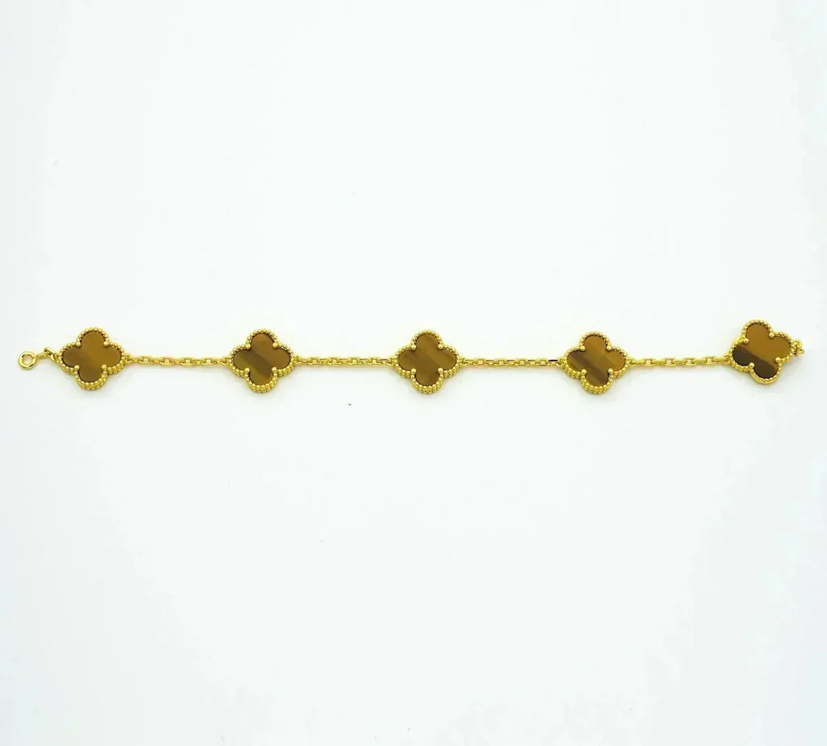 [⭐Mirelle] CLOVER 5 MOTIFS TIGER EYE BRACELET COLLECTION