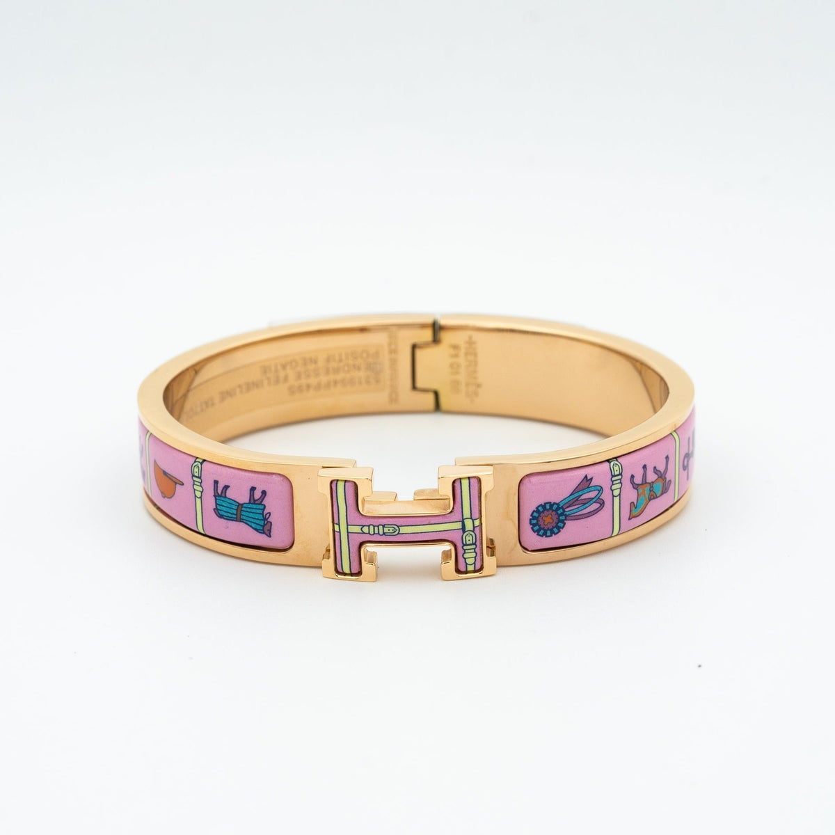 [⭐Mirelle]H PINK GOLD BRACELET PINK CERAMIC