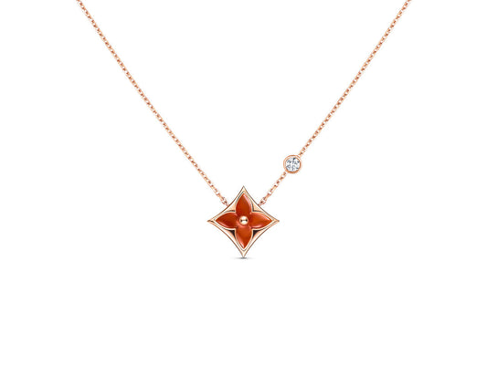 [⭐Mirelle]STAR NECKLACE PINK GOLD 1 DIAMOND