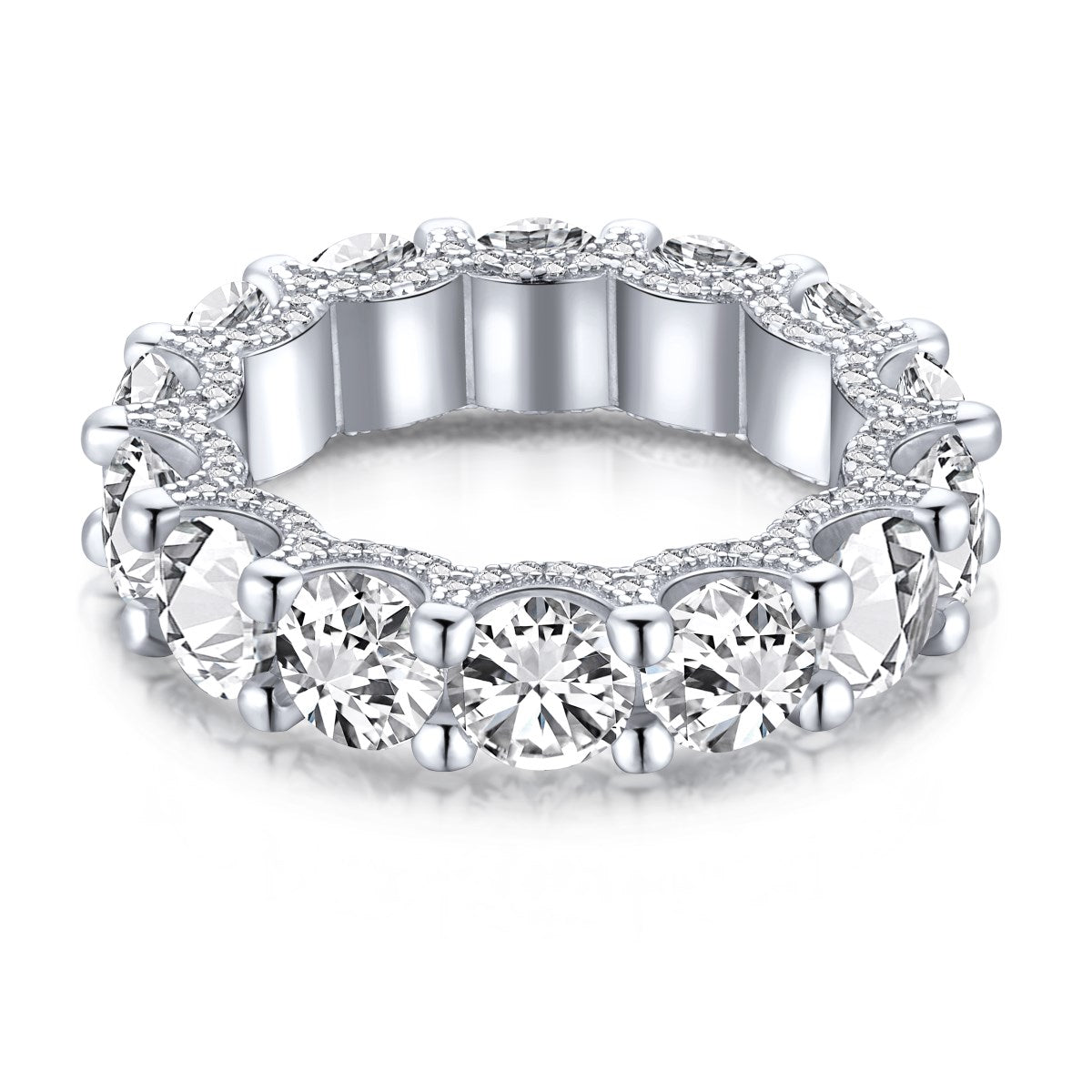 [Mirelle Jewelry]Gorgeous Round Cut Tennis Ring