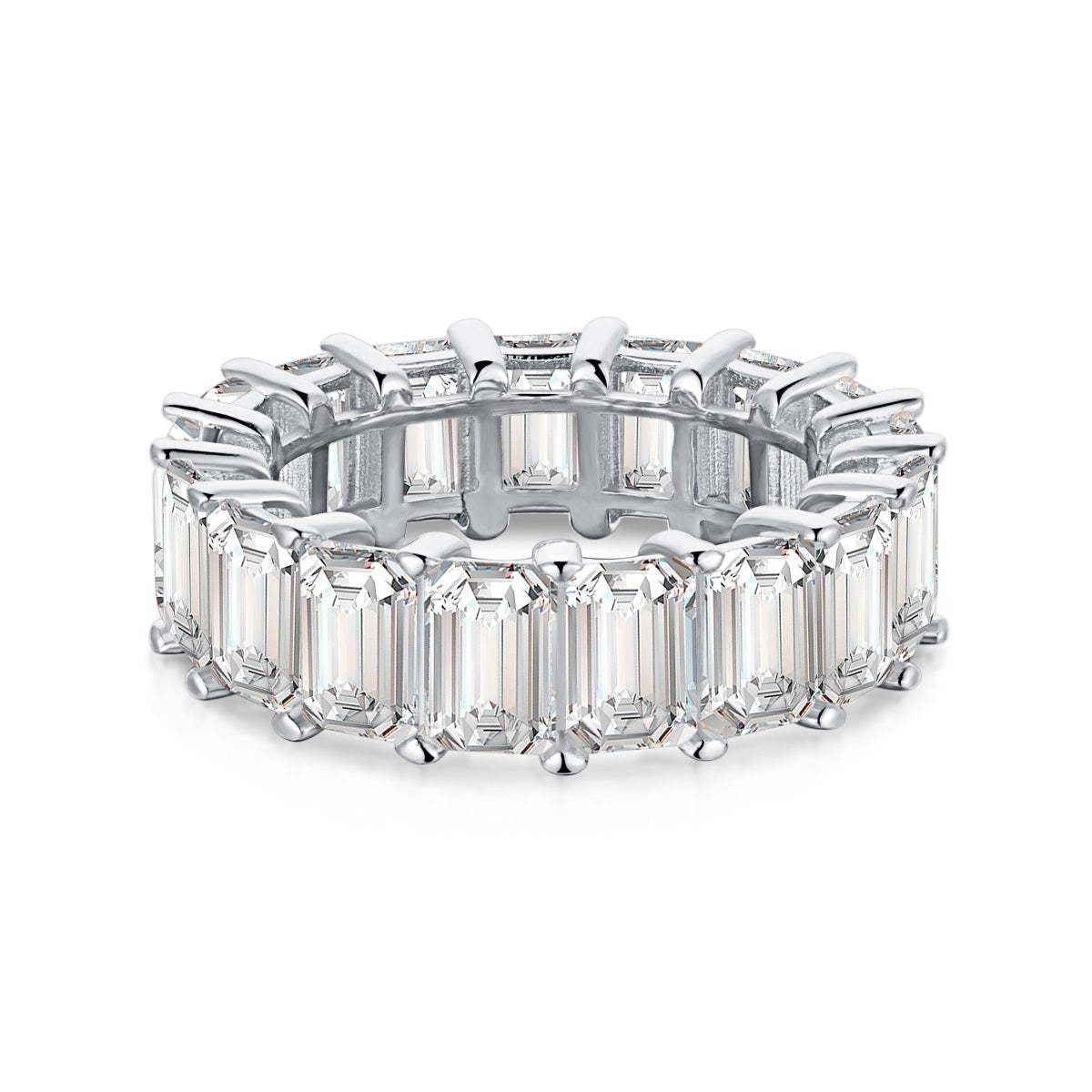[Mirelle Jewelry]0.75 Carat Elegant Emerald Cut Tennis Ring