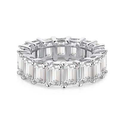 [Mirelle Jewelry]0.75 Carat Elegant Emerald Cut Tennis Ring