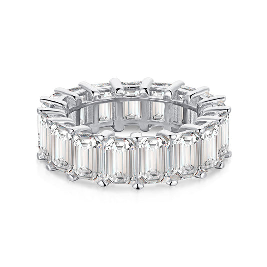 [Mirelle Jewelry]0.75 Carat Elegant Emerald Cut Tennis Ring