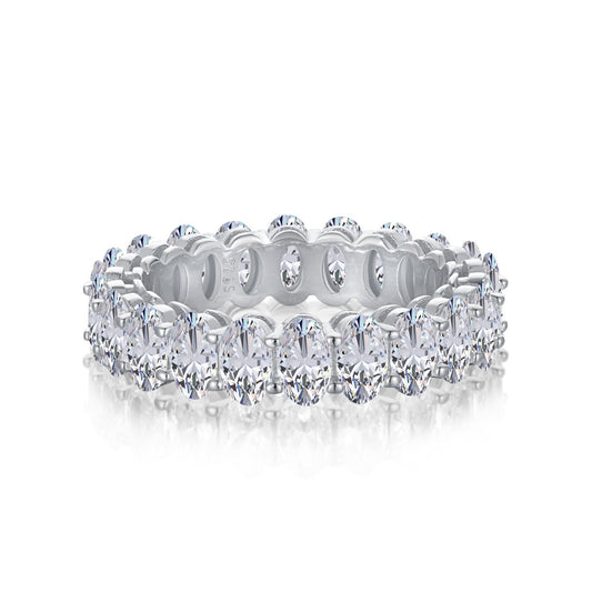 [Mirelle Jewelry]Ornate Oval Cut Tennis Ring