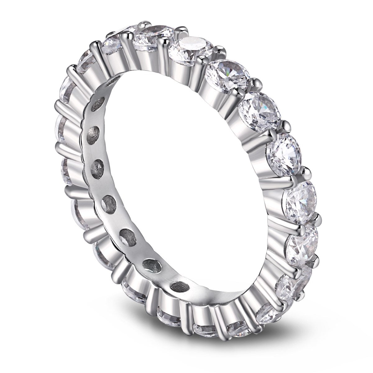 [Mirelle Jewelry]Sparkling Round Cut Tennis Ring