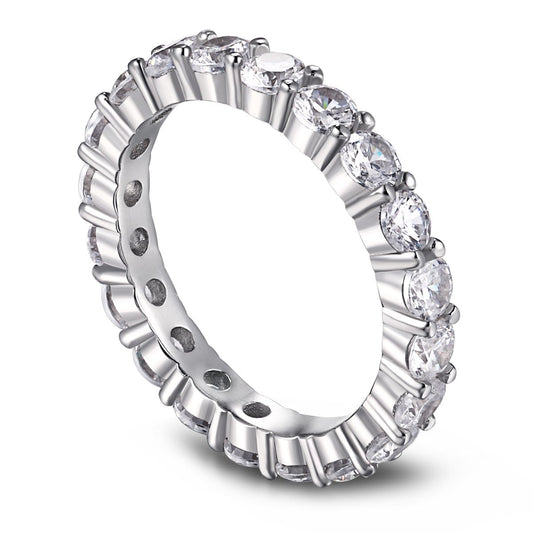 [Mirelle Jewelry]Sparkling Round Cut Tennis Ring