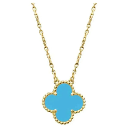 [⭐Mirelle]CLOVER 15MM VINTAGE TURQUOISE NECKLACE