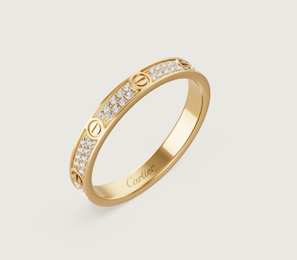 [⭐Mirelle]LOVE RING 2.6mm-wide full-diamond ring Gold
