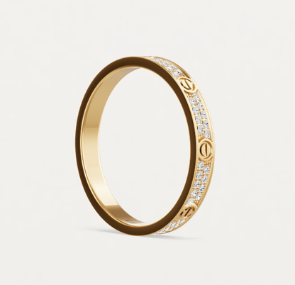 [⭐Mirelle]LOVE RING 2.6mm-wide full-diamond ring Gold