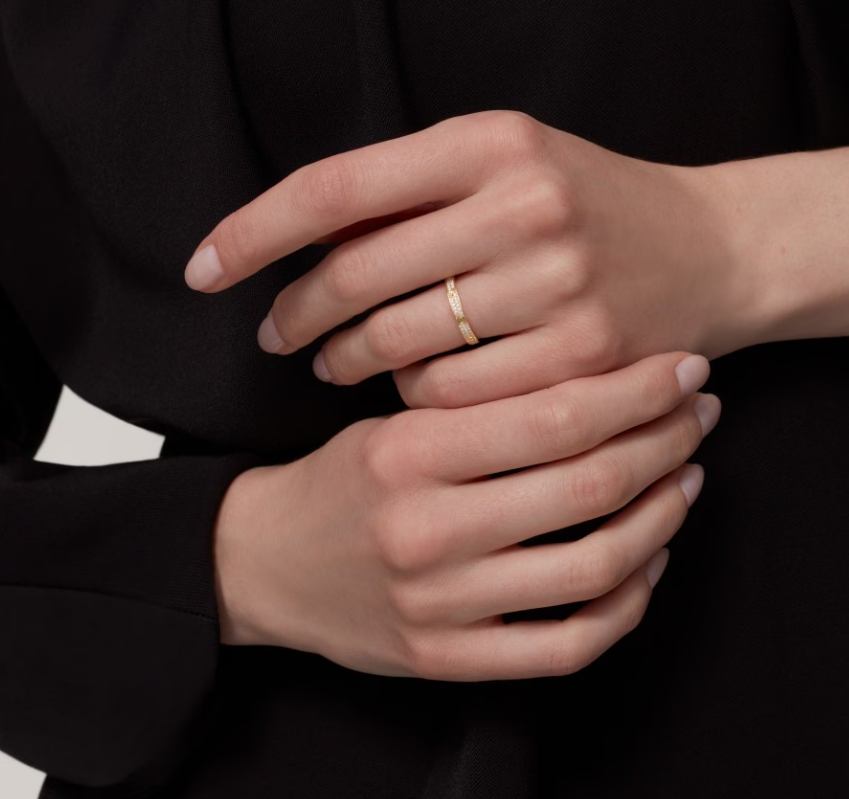 [⭐Mirelle]LOVE RING 2.6mm-wide full-diamond ring Gold