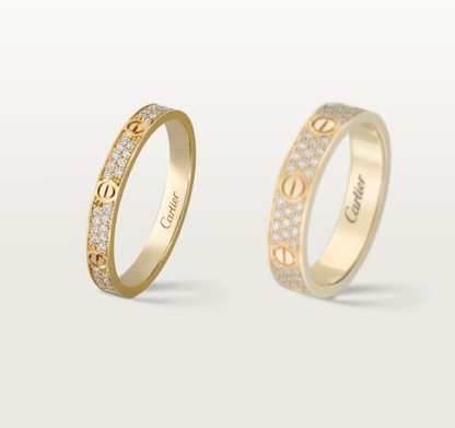 [⭐Mirelle]LOVE RING 2.6mm-wide full-diamond ring Gold