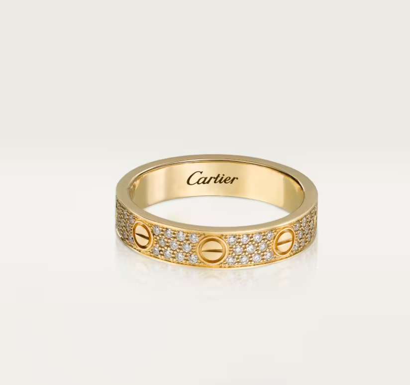 [⭐Mirelle]LOVE RING 4mm-wide full-diamond ring GOLD