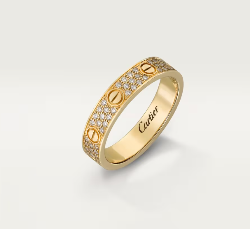 [⭐Mirelle]LOVE RING 4mm-wide full-diamond ring GOLD