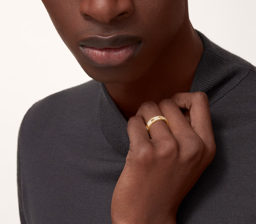 [⭐Mirelle]LOVE RING 4mm-wide full-diamond ring GOLD