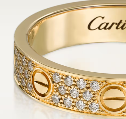 [⭐Mirelle]LOVE RING 4mm-wide full-diamond ring GOLD