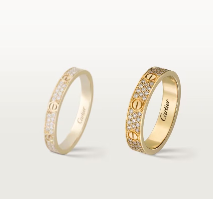 [⭐Mirelle]LOVE RING 4mm-wide full-diamond ring GOLD