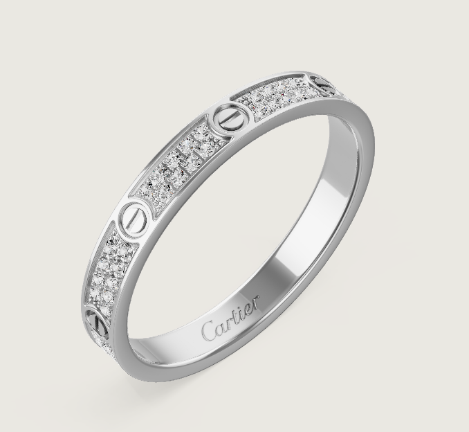 [⭐Mirelle]LOVE RING 2.6mm-wide full-diamond ring silver