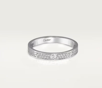 [⭐Mirelle]LOVE RING 2.6mm-wide full-diamond ring silver
