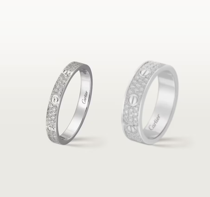 [⭐Mirelle]LOVE RING 2.6mm-wide full-diamond ring silver