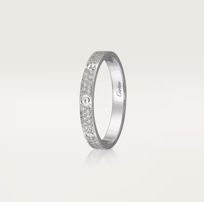 [⭐Mirelle]LOVE RING 2.6mm-wide full-diamond ring silver