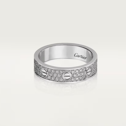[⭐Mirelle]LOVE RING 4mm-wide full-diamond ring silver