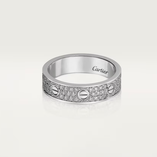 [⭐Mirelle]LOVE RING 4mm-wide full-diamond ring silver