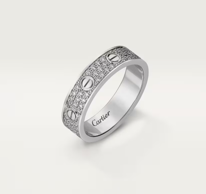 [⭐Mirelle]LOVE RING 4mm-wide full-diamond ring silver
