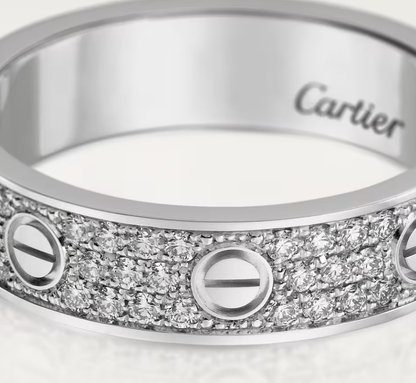 [⭐Mirelle]LOVE RING 4mm-wide full-diamond ring silver