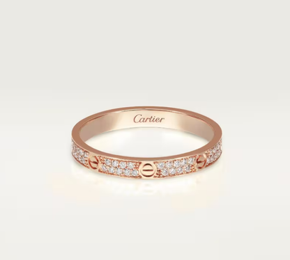 [⭐Mirelle]LOVE RING 2.6mm-wide full-diamond ring Rose Gold