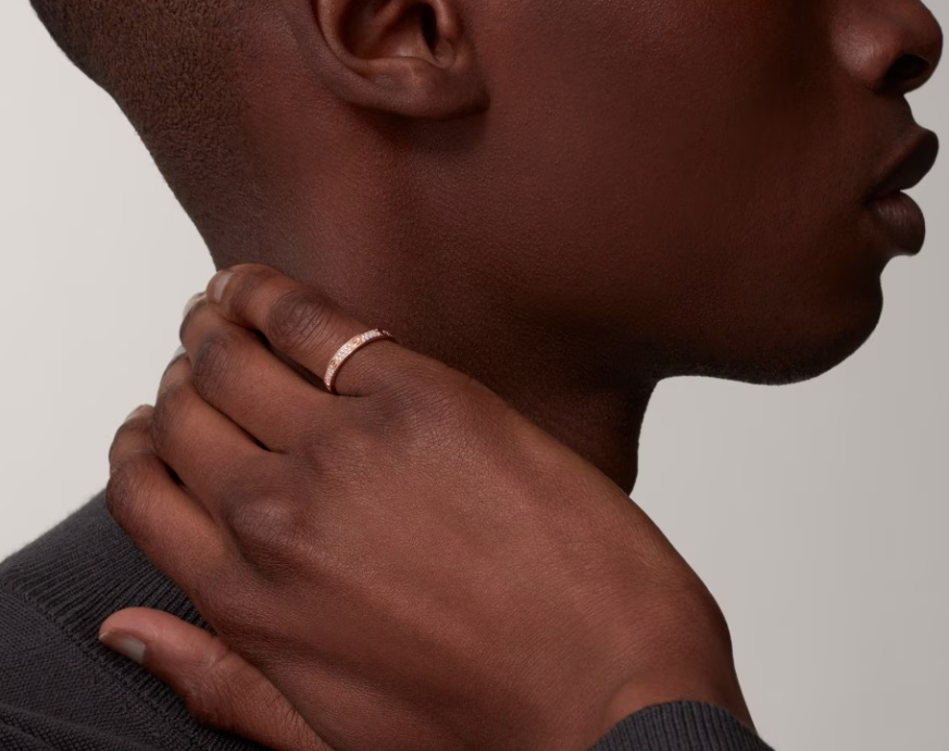 [⭐Mirelle]LOVE RING 2.6mm-wide full-diamond ring Rose Gold