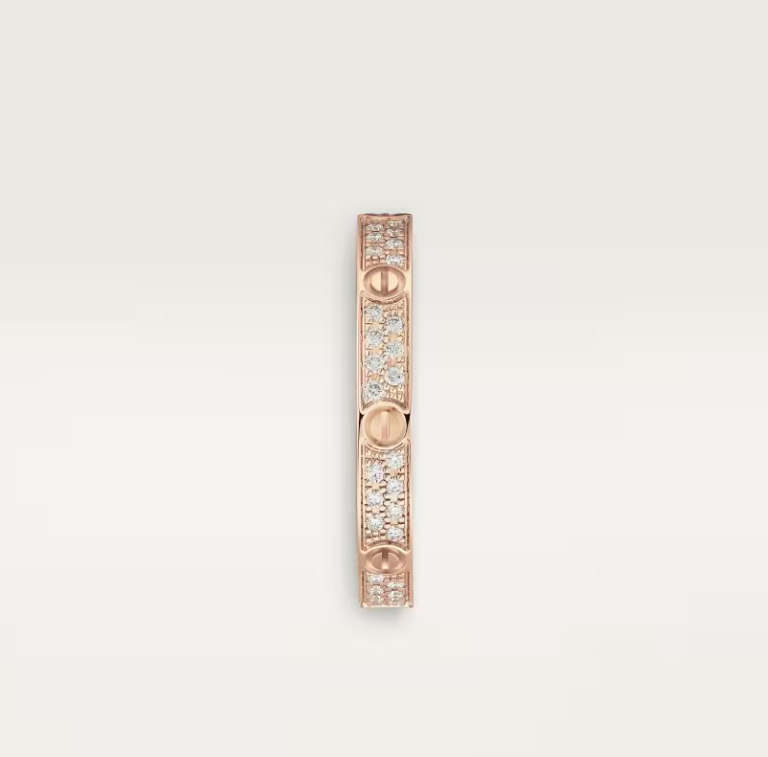 [⭐Mirelle]LOVE RING 2.6mm-wide full-diamond ring Rose Gold