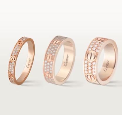 [⭐Mirelle]LOVE RING 2.6mm-wide full-diamond ring Rose Gold