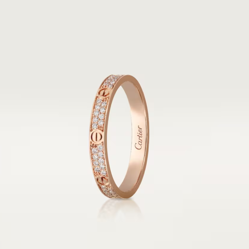 [⭐Mirelle]LOVE RING 2.6mm-wide full-diamond ring Rose Gold