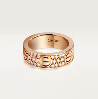 [⭐Mirelle]LOVE RING 6.5mm-wide full-diamond ring Rose Gold