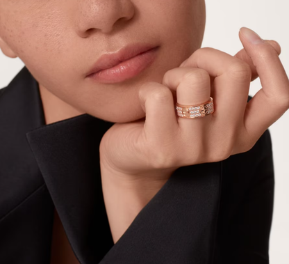 [⭐Mirelle]LOVE RING 6.5mm-wide full-diamond ring Rose Gold