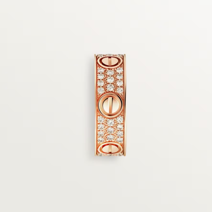 [⭐Mirelle]LOVE RING 6.5mm-wide full-diamond ring Rose Gold