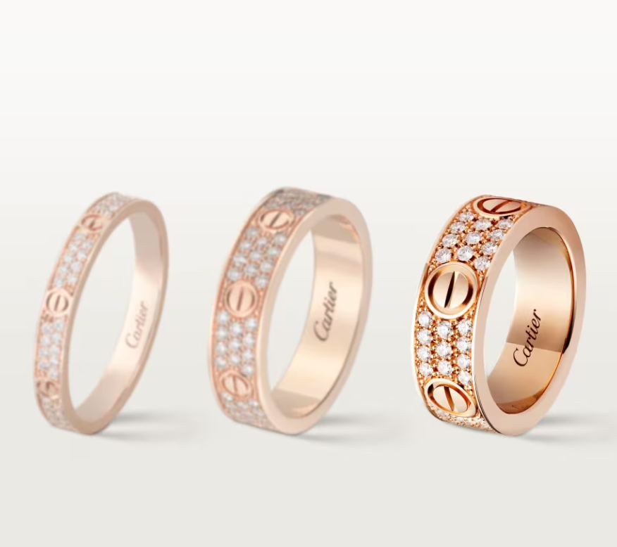 [⭐Mirelle]LOVE RING 6.5mm-wide full-diamond ring Rose Gold