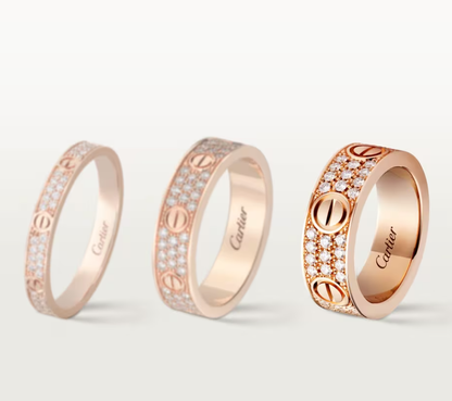 [⭐Mirelle]LOVE RING 6.5mm-wide full-diamond ring Rose Gold