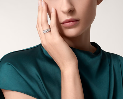 [⭐Mirelle]LOVE RING 6.5MM Full Diamond, 6 Major Diamonds Silver