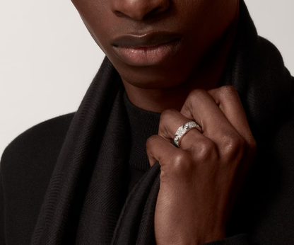 [⭐Mirelle]LOVE RING 6.5MM Full Diamond, 6 Major Diamonds Silver