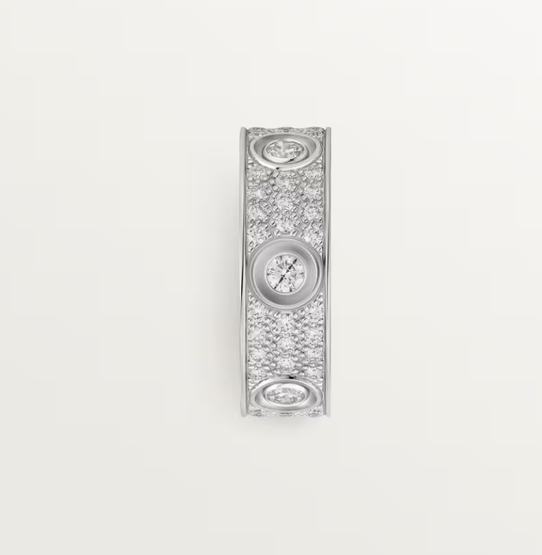 [⭐Mirelle]LOVE RING 6.5MM Full Diamond, 6 Major Diamonds Silver