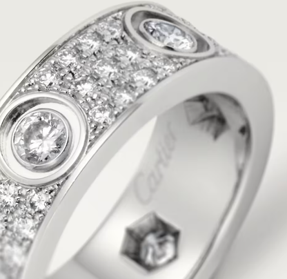 [⭐Mirelle]LOVE RING 6.5MM Full Diamond, 6 Major Diamonds Silver