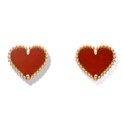 [⭐Mirelle]HEART CARNELIAN STUD EARRINGS